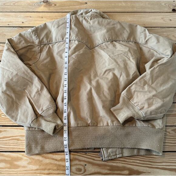 Vintage Golden Fleece Bomber Jacket Size Large Men’s Tan Full Zip - Picture 6 of 12